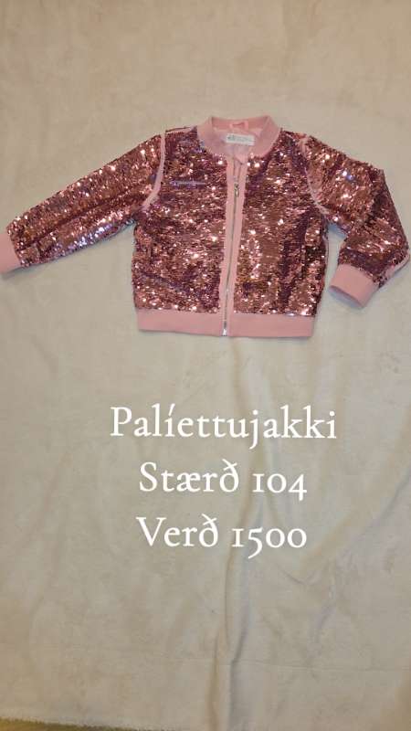 Palíettujakki bleikur