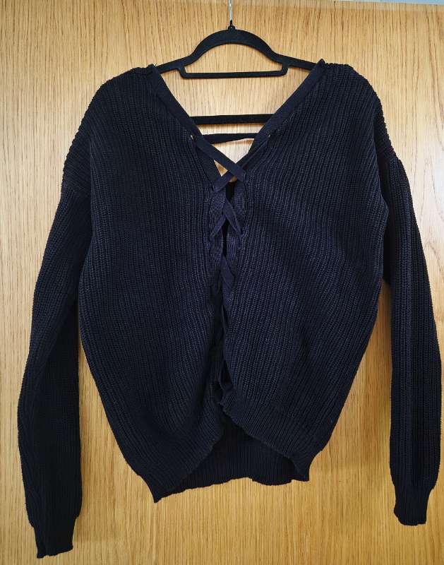 Braided back sweater