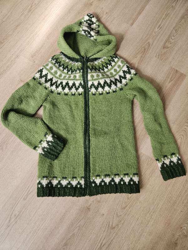 Lopapeysa hoodie green M/L