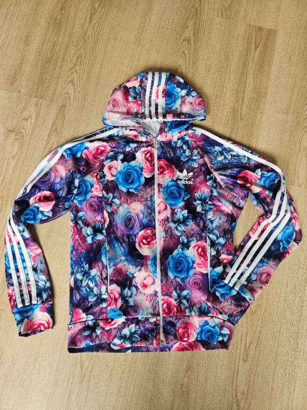 Adidas floral hoodie M