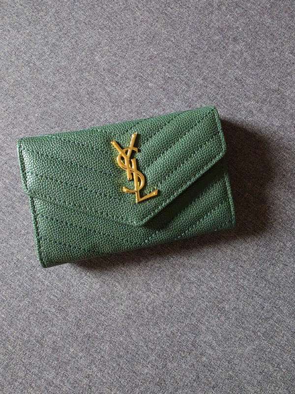 YSL græn wallet