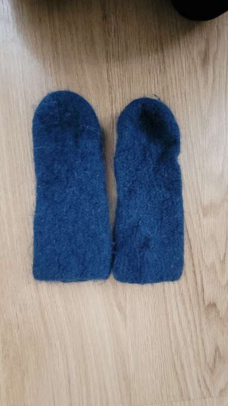Knitted blue socks