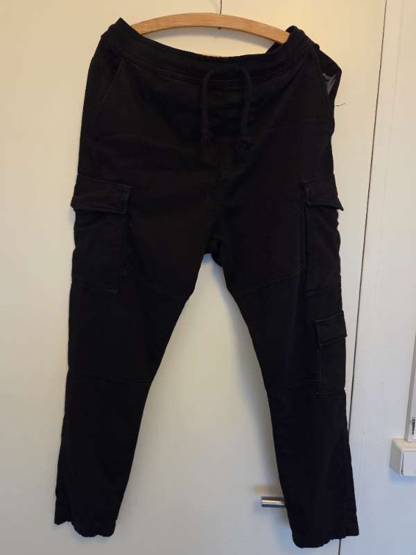 Zara Men's Black Cargo Joggers / Size XL