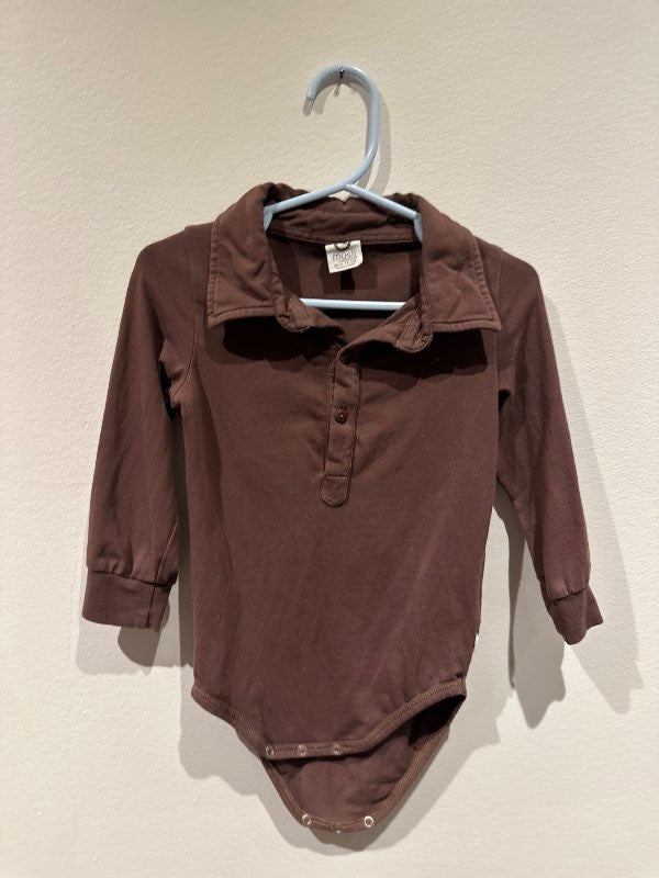 Müsli samfella, brún m kraga