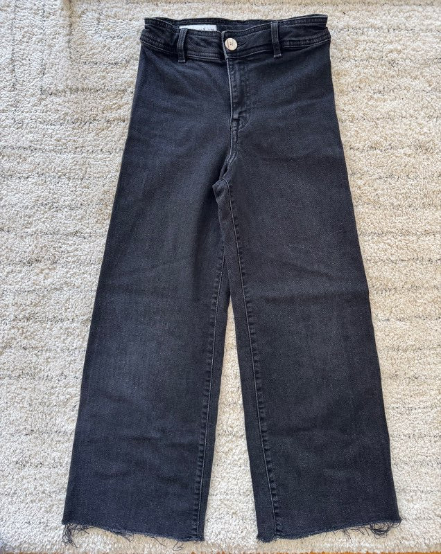 Zara svartar straight gallabuxur