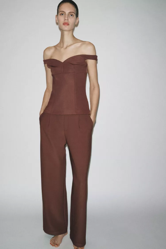 Zara sett brúnt