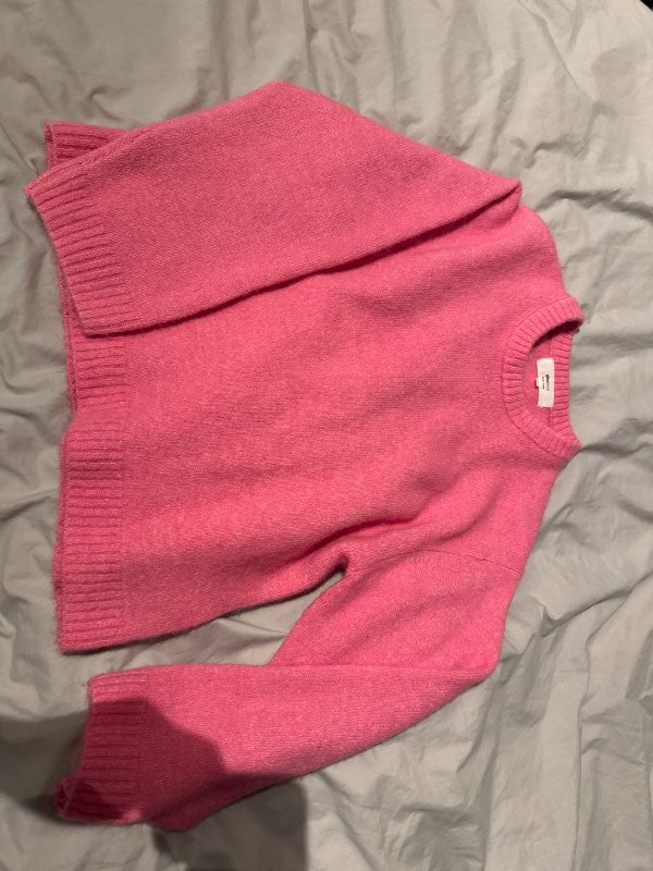 Gina Tricot bleik knit peysa