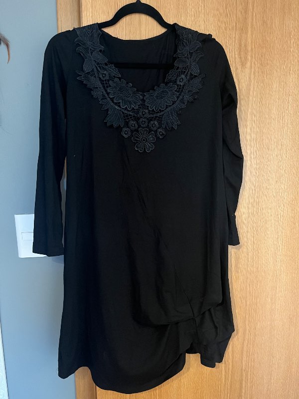 G.Svartur Síðerma kjóll