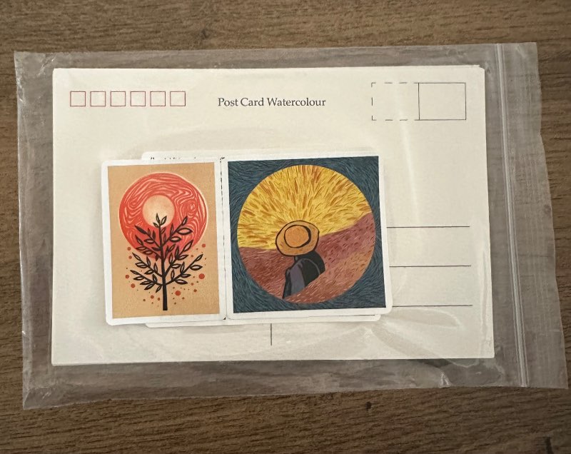 10 postcards watercolor