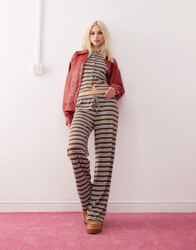 COLLUSION ribbed stripe sett