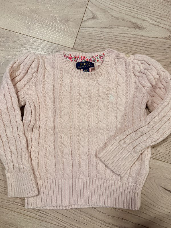 ljósbleik peysa Ralph Lauren 4 ár