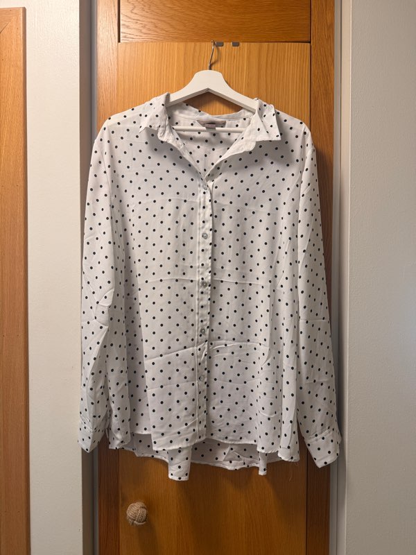 HM polka dot chiffon shirt