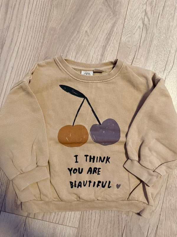 Zara peysa beige 3-4 ár