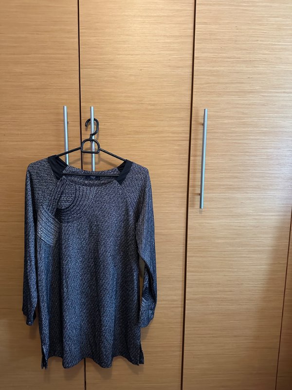 Síðerma bolur grár/svartur