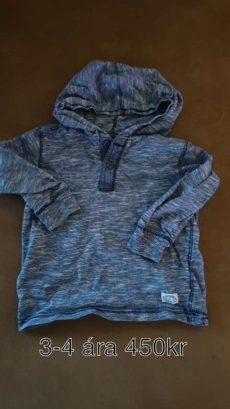 Blá/Grá peysa með hettu