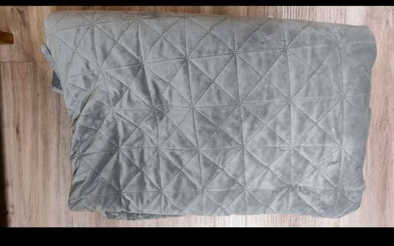 gray bedspread