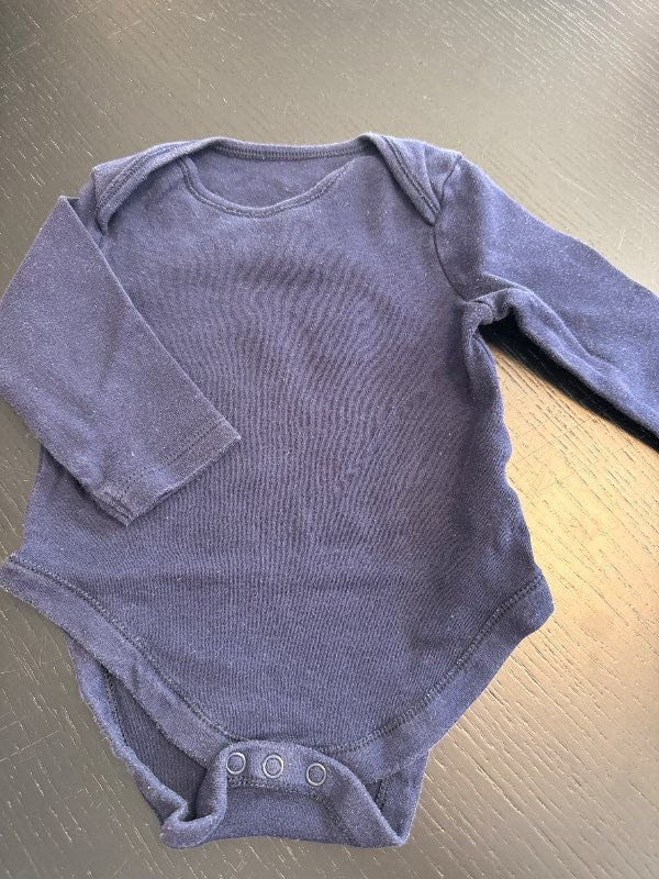 Dökkblá síðerma samfella