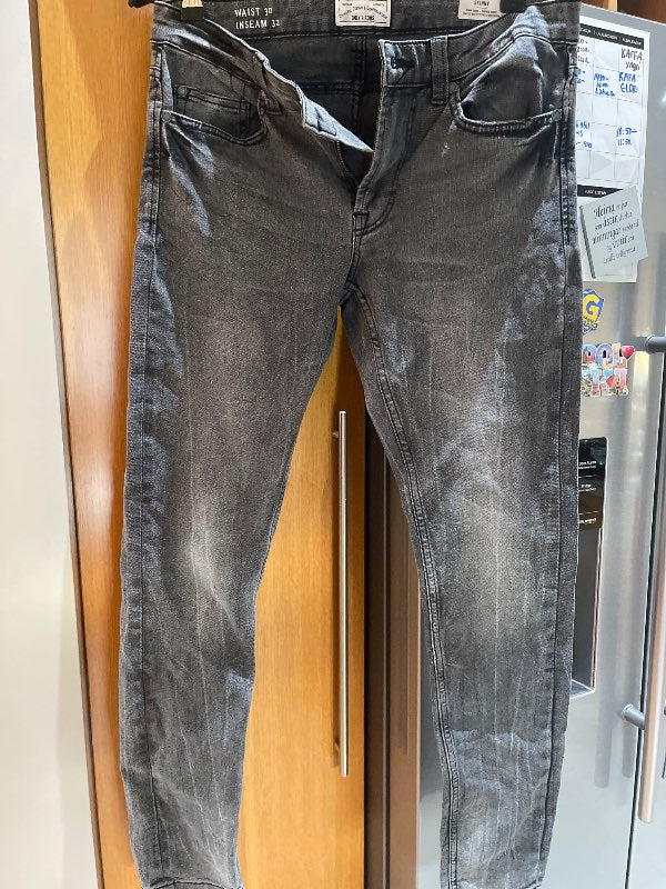 Skinny svartar gallabuxur