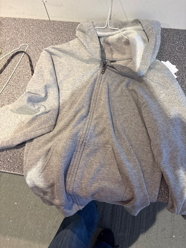 Grá zipped up peysa-sputnik