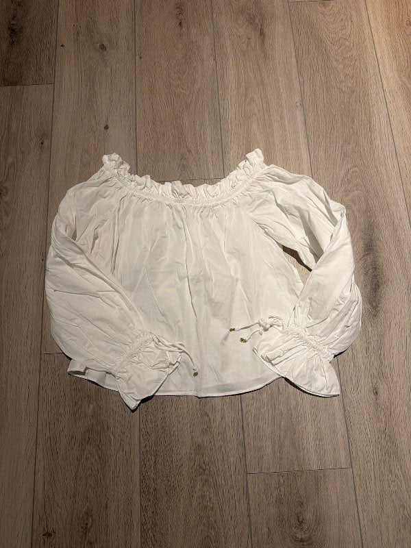 H&M skyrta off shoulder - hvít