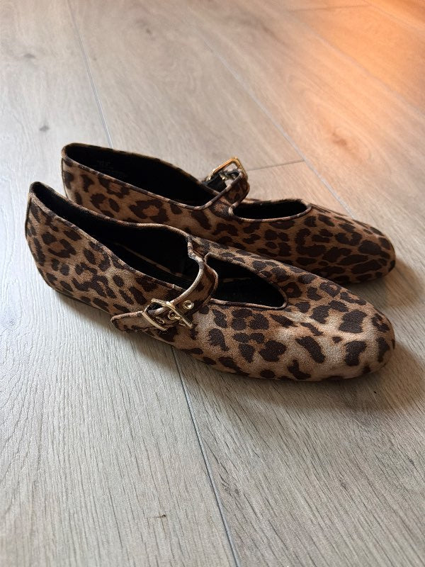 Leopard ballerinas skór