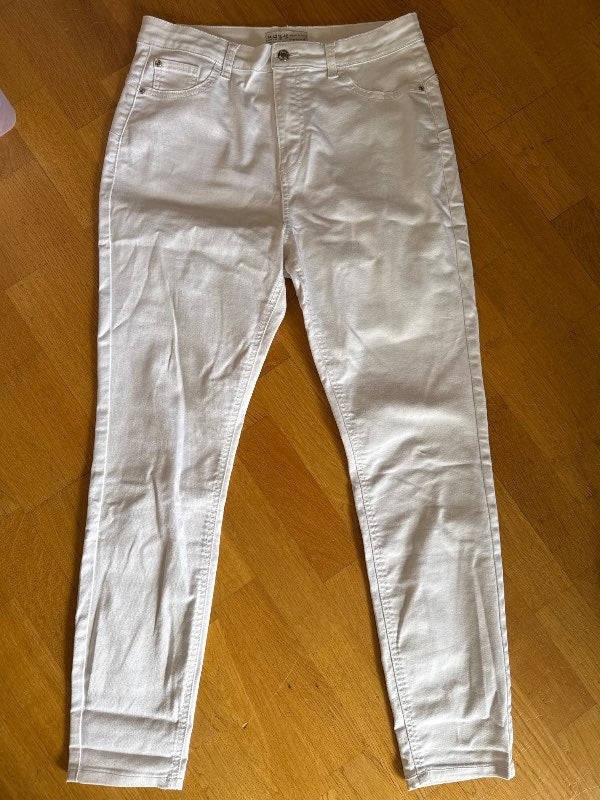 Hvítar leggings úr gallaefni, teygjanlegar PRIMARK