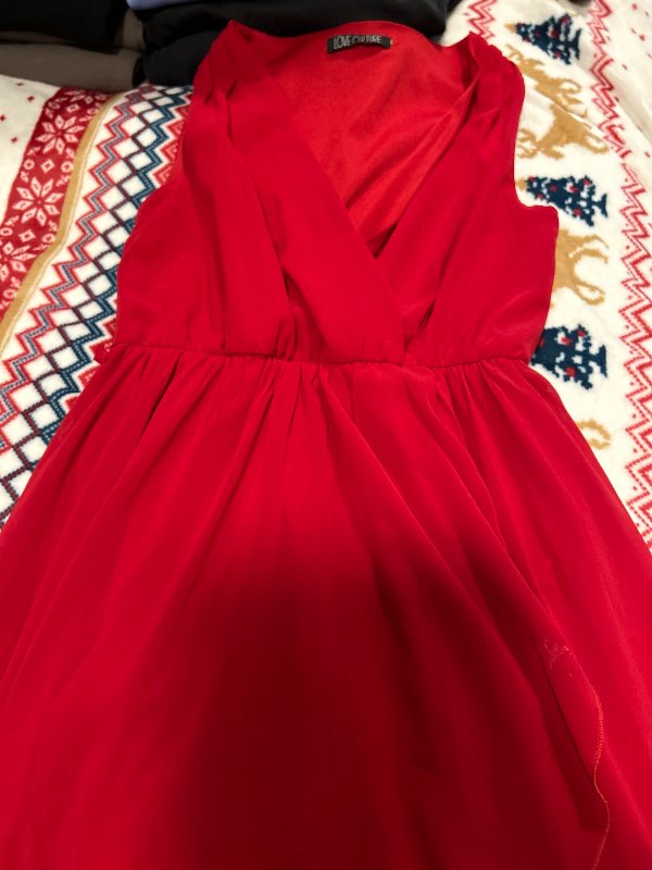 Rauður síður kjóll