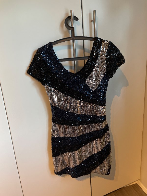 Pallíettu kjóll Blár/silfur