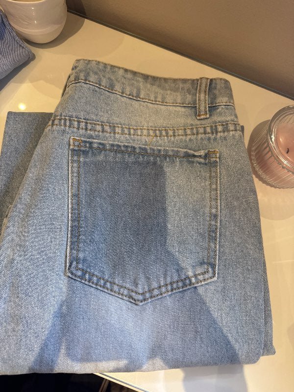 Ljósar straight leg gallabuxur