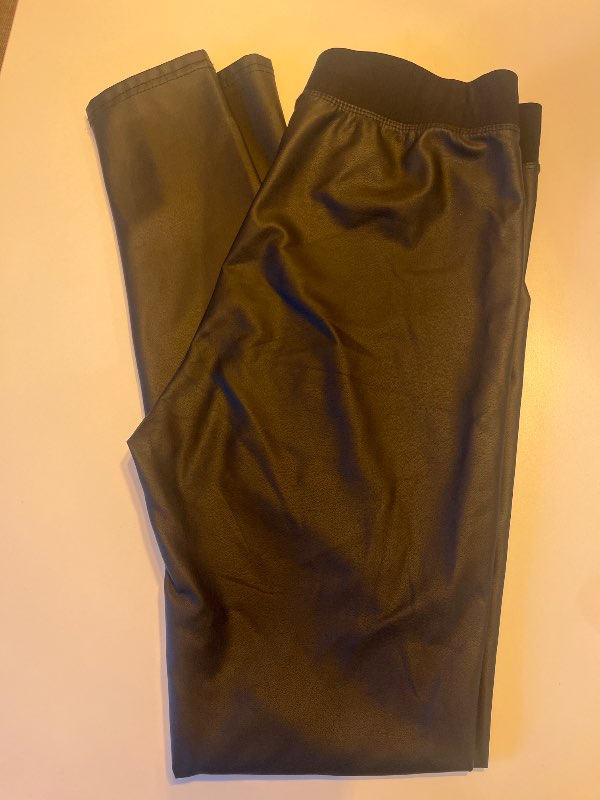 V pleður leggings