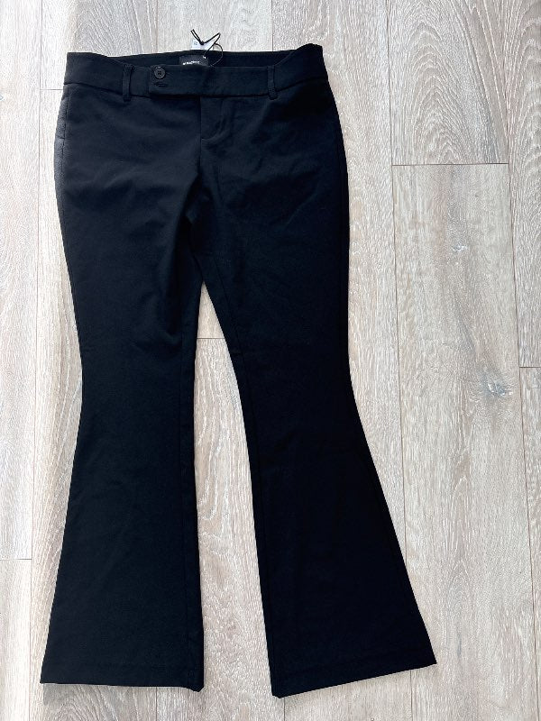 Flared svarta gina tricot buxur