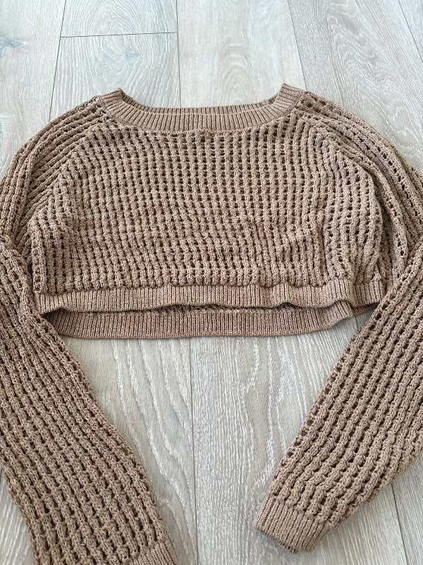 Fashion nova brún stutt peysa