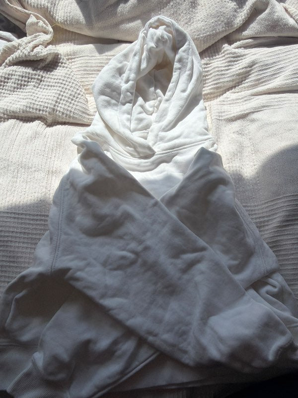 white ZARA hoodie cotton