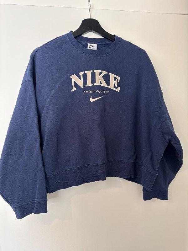 Nike cropped blá peysa