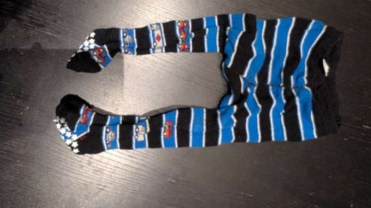 Sokkabuxur bíla blá og svartar rendur