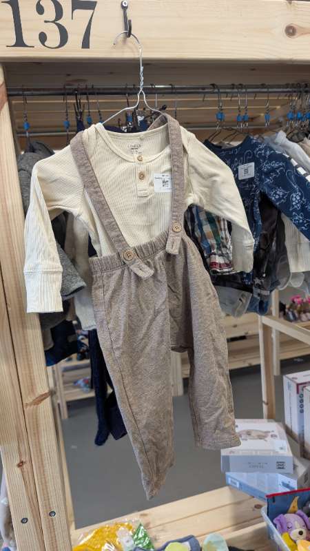 Samfella og buxur sett brúnt