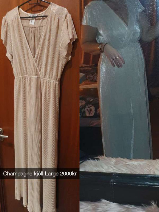 Champagne síður kjóll