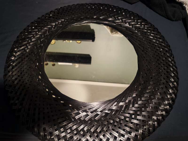 Hring spegill svartur