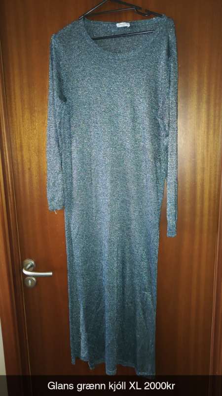 Grænn glimmer kjóll