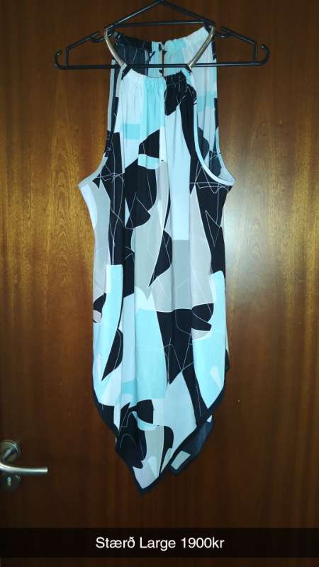 Blá/hvítur kjól bolur