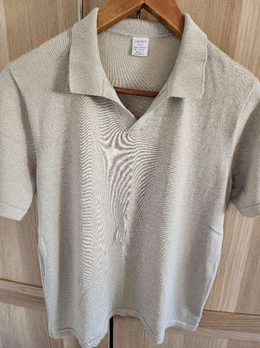Stuttermabolur/ m kraga beige
