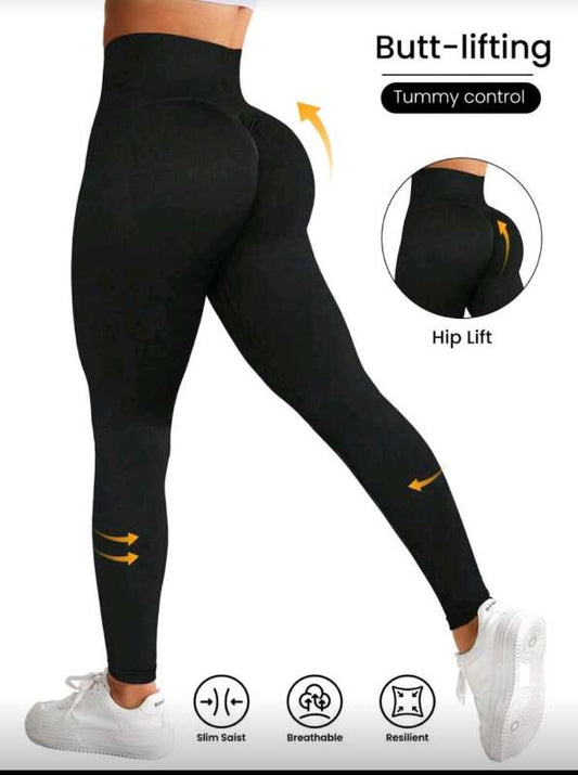 Svartar legings með butt-lift tummy controle