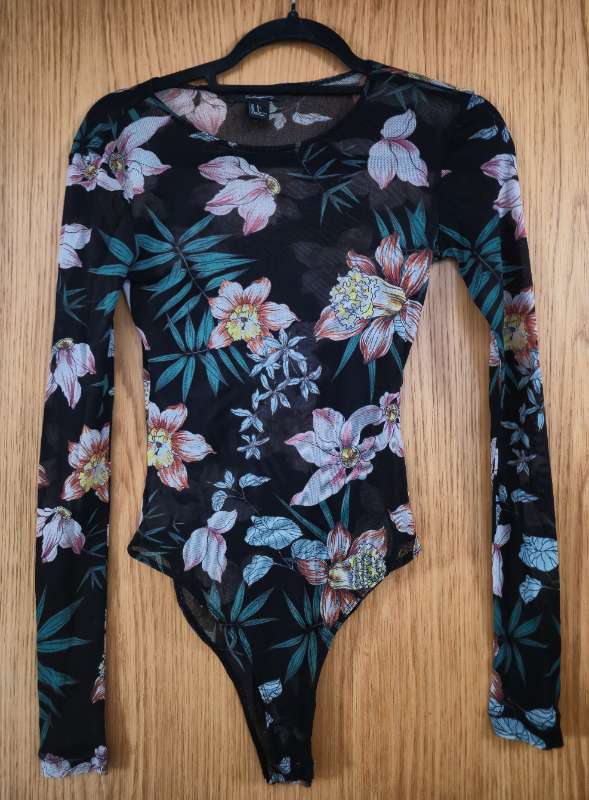 Floral transparent bodysuit