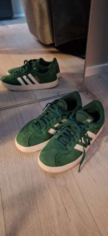 Adidas shoes green leather