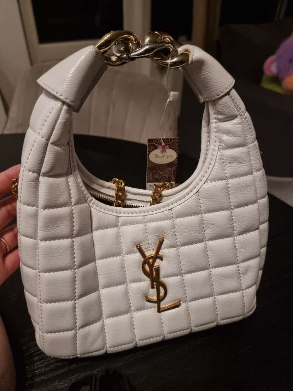 YSL white hand bag