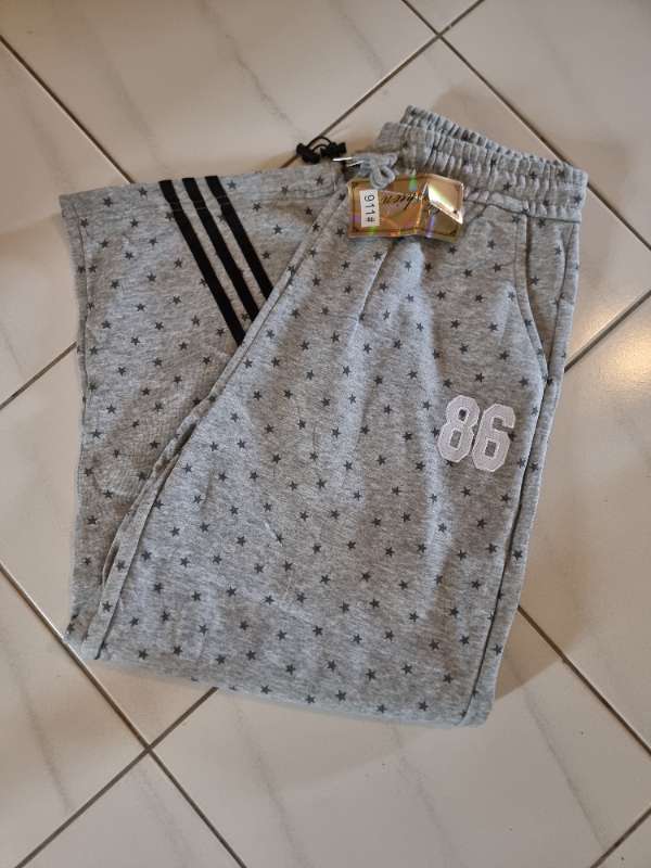 86 star grá kósý buxur