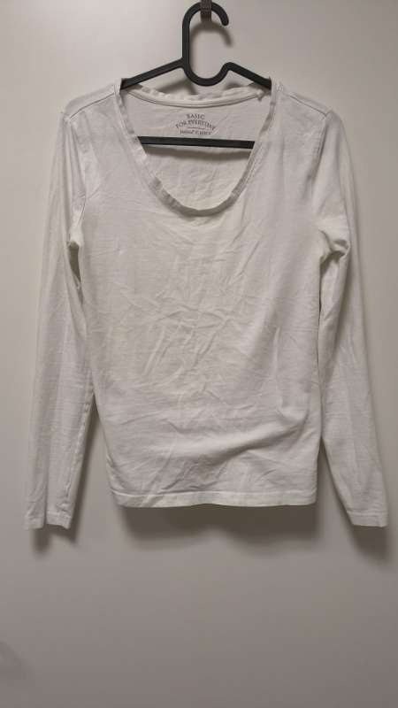 cotton white long-sleeved