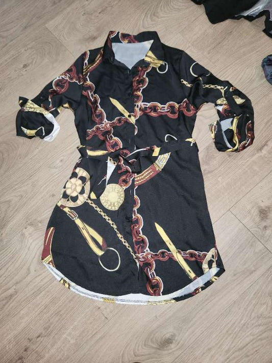 Chain print kyrtill