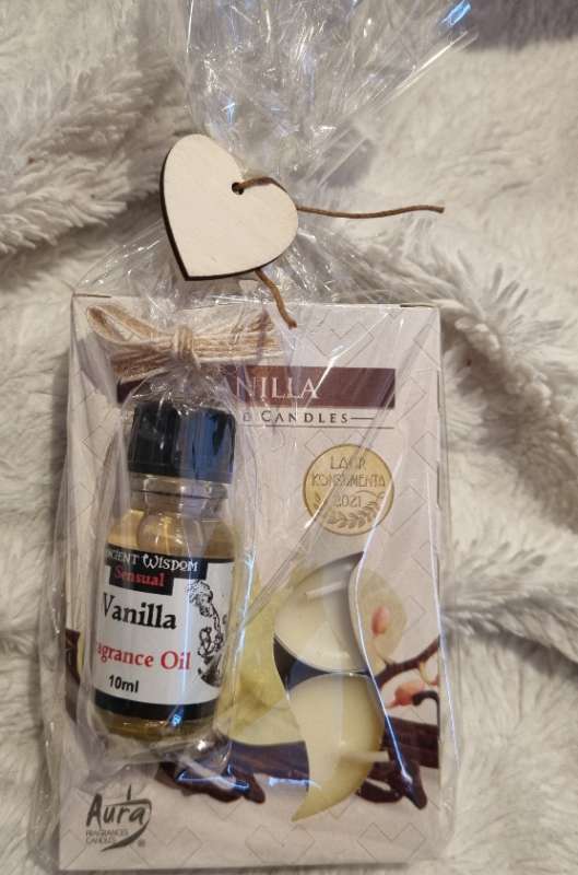 vanillu ilmolía og kerti