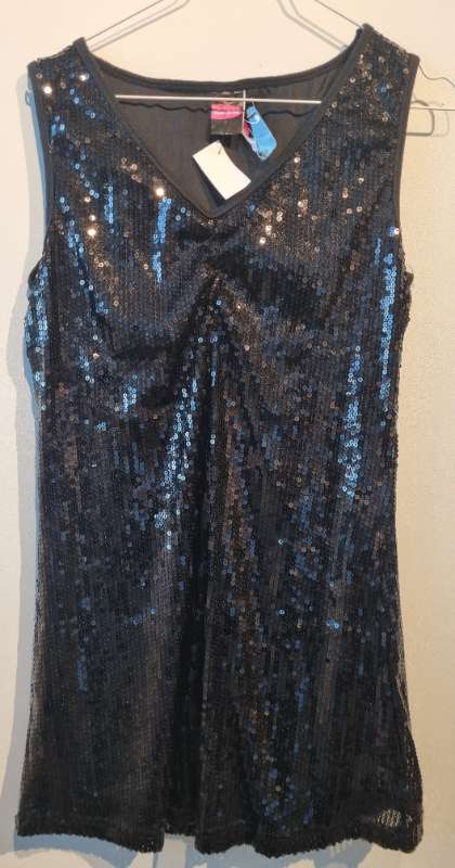 svartur glimmer kjóll